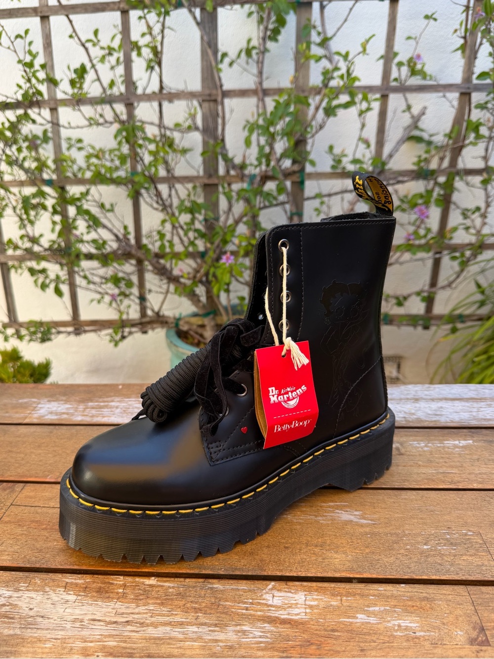 DR MARTENS Black Betty Boop Jadon Boots - Picture 2 of 9